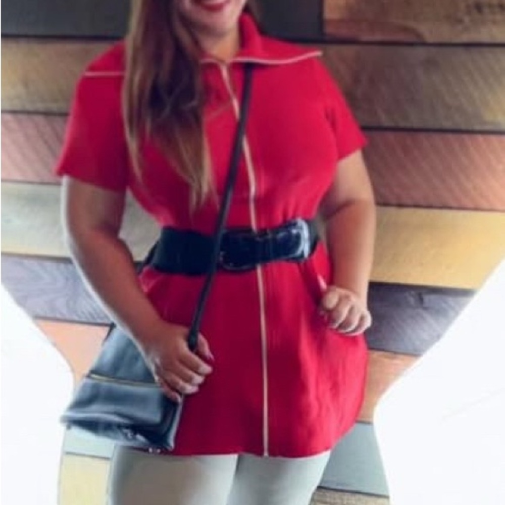 Zara Red Top with Black Belt